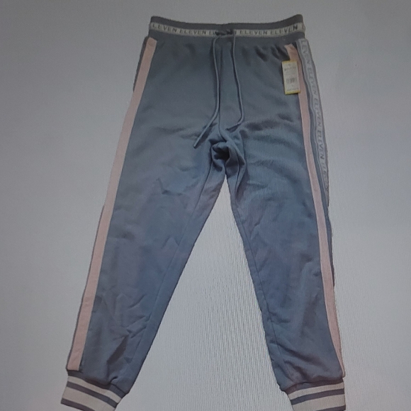 Eleven by Venus Williams Women's Sky Blue and Pink Stripe Courtside Joggers XL - Picture 6 of 6